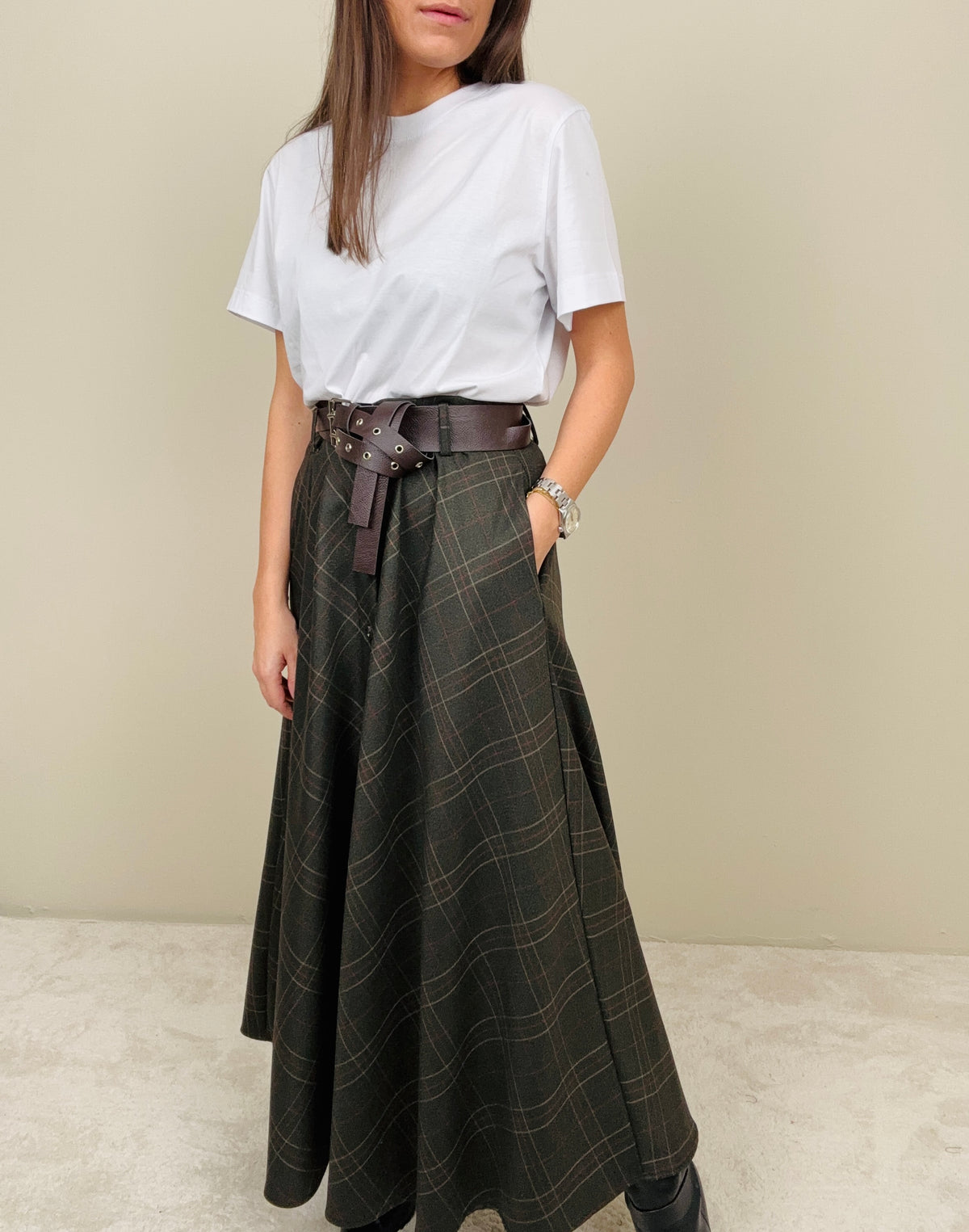 Gonna tartan verde