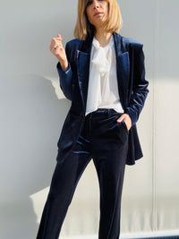 Pantaloni velluto blu
