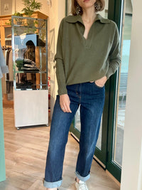 Maglioncino verde a polo