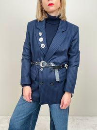 Blazer gessato blu