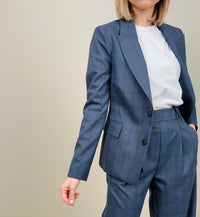 Giacca asciutta microfantasia blue navy