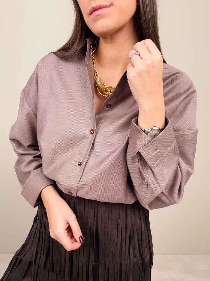 Camicia caffellatte in cotone
