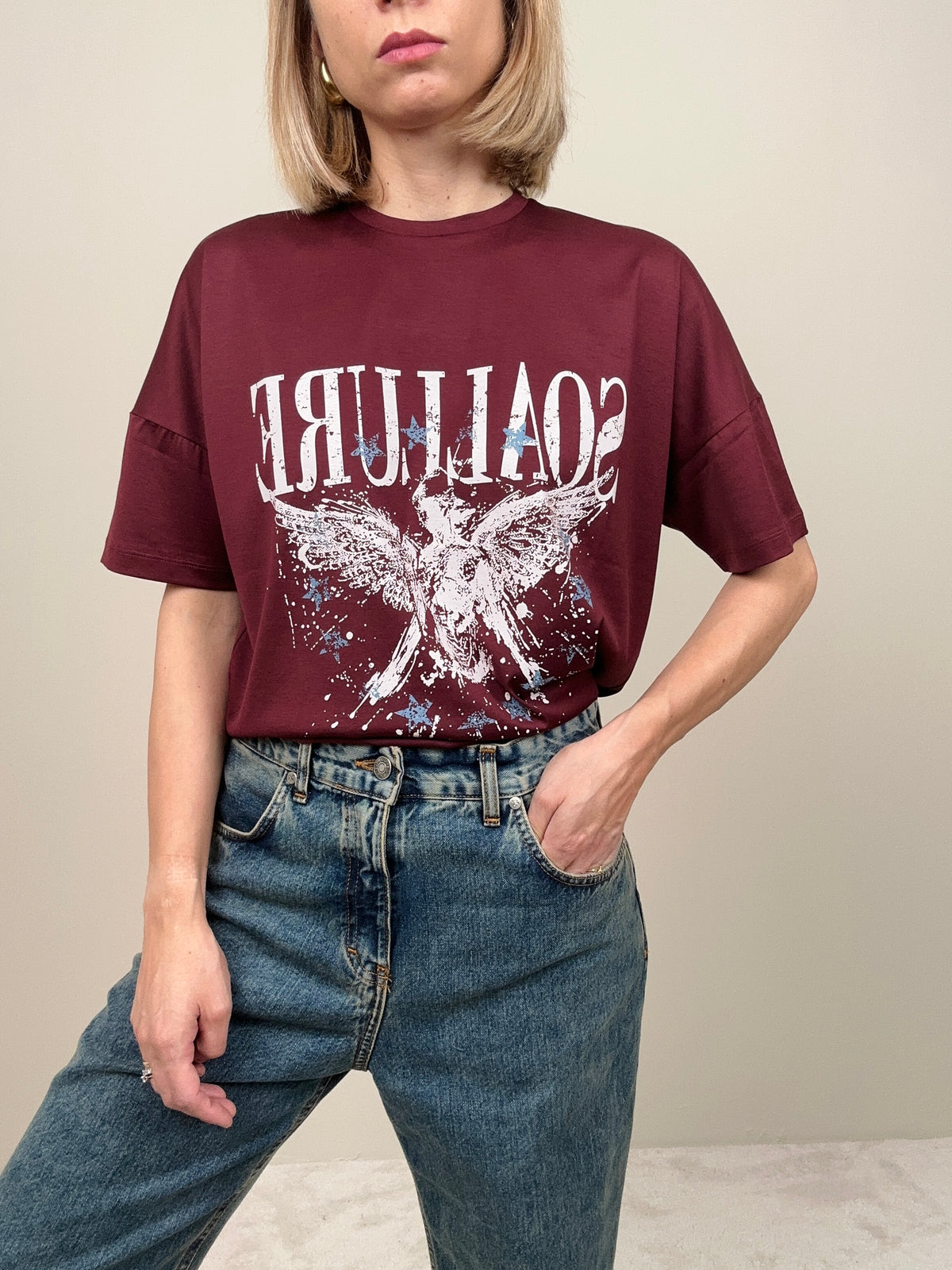 T-shirt bordeaux Soallure