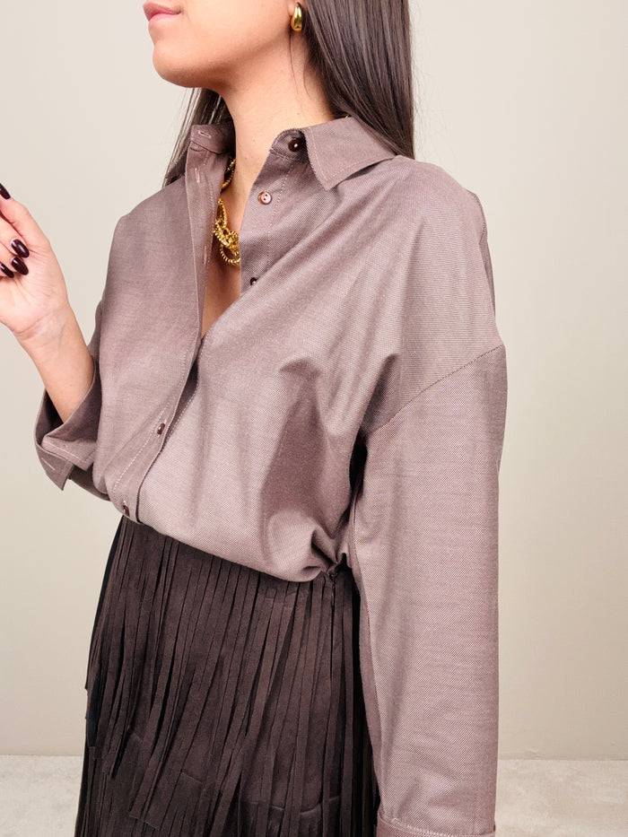 Camicia caffellatte in cotone