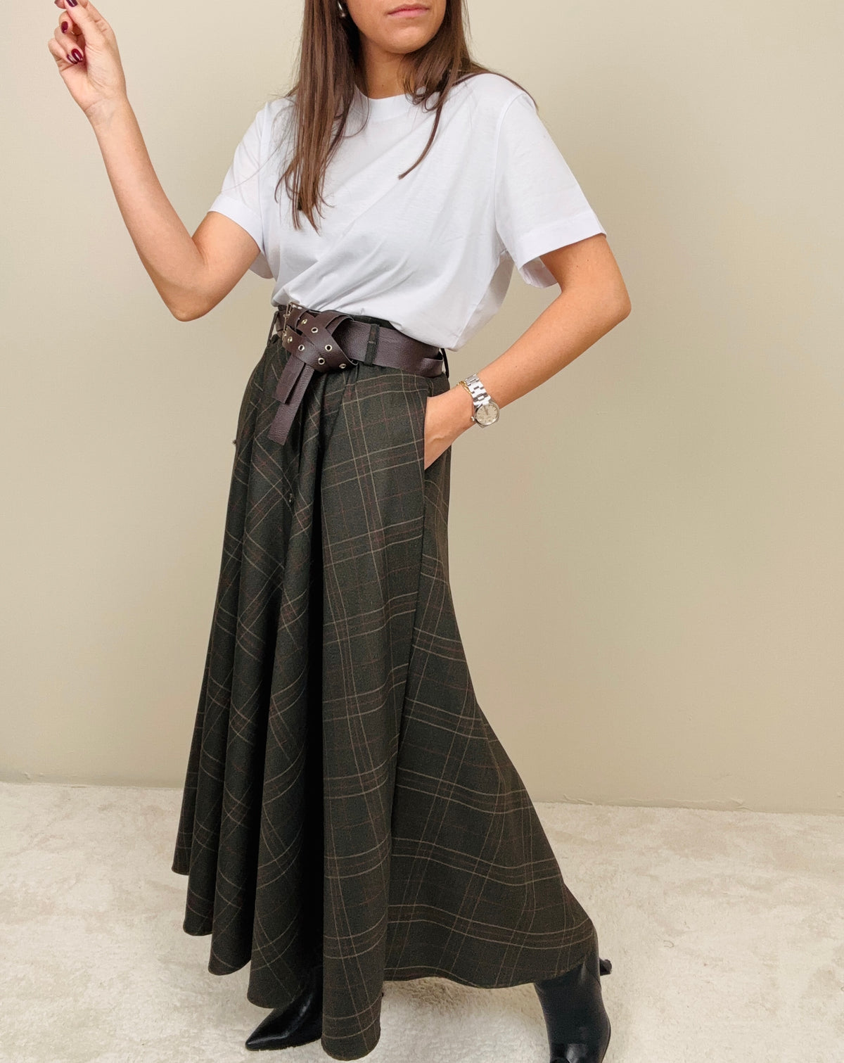 Gonna tartan verde