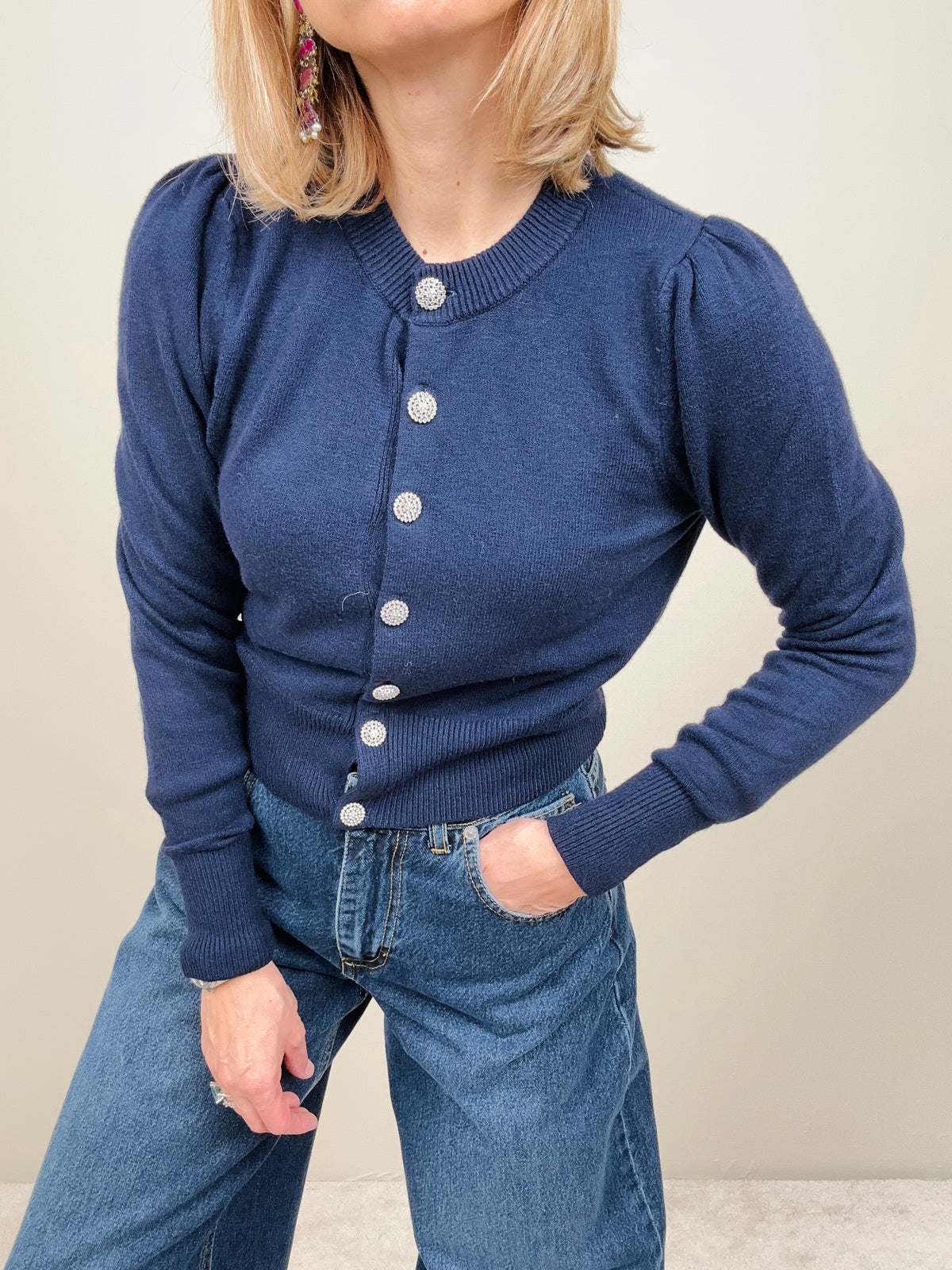 Golfino con bottoni gioiello