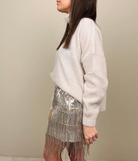 Gonna frange e paillettes