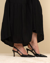 Slingback nera in vernice