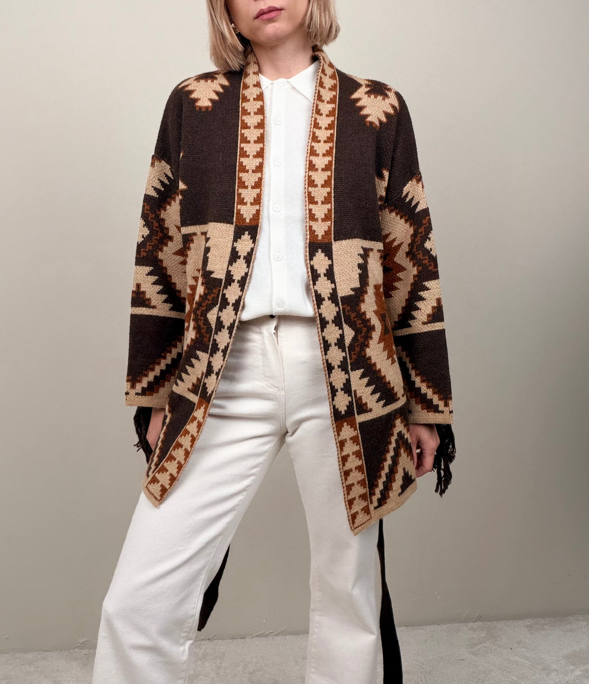 Cardigan con frange