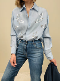 Jeans trombetta sfrangiato