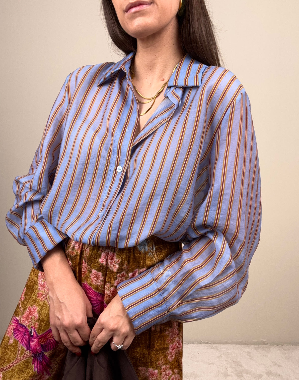 Camicia Nomad riga azzurra