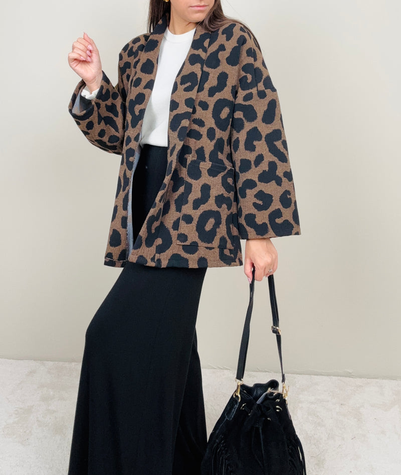 Kimono leopardato