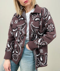 Cardigan bandana con colletto