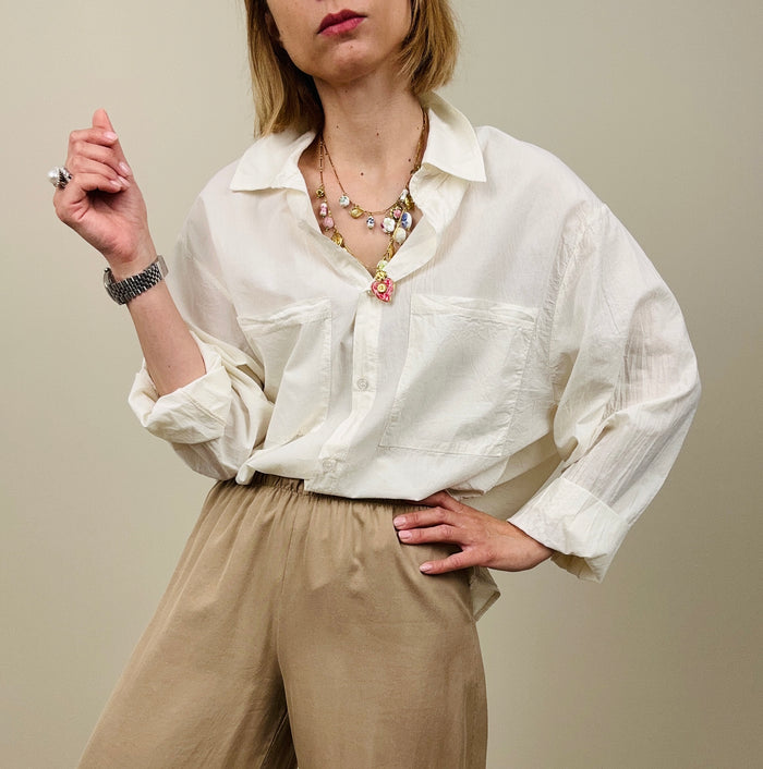 Camicia con colletto in mussola