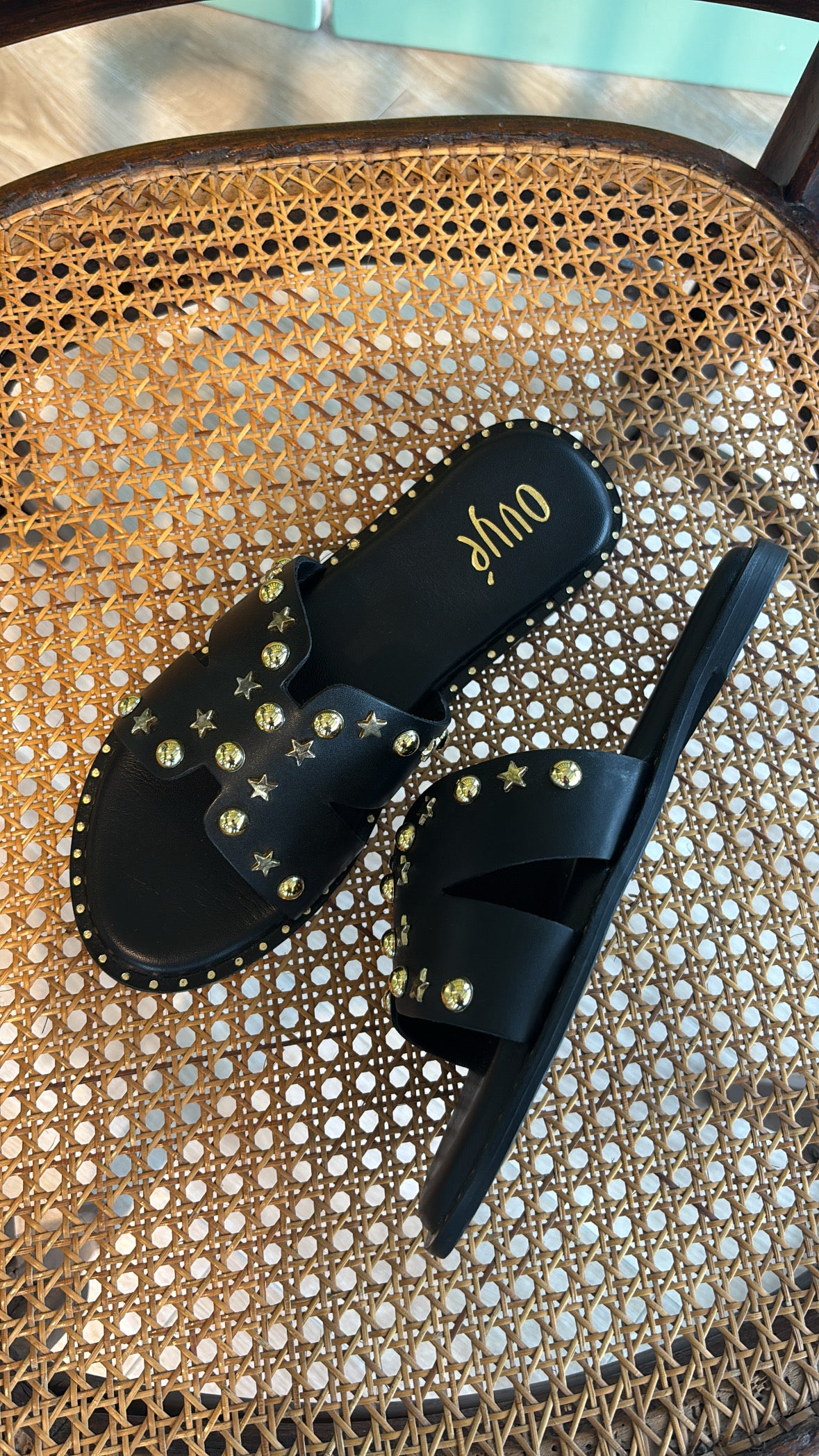 Ciabattina stelline black