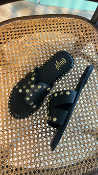 Ciabattina stelline black