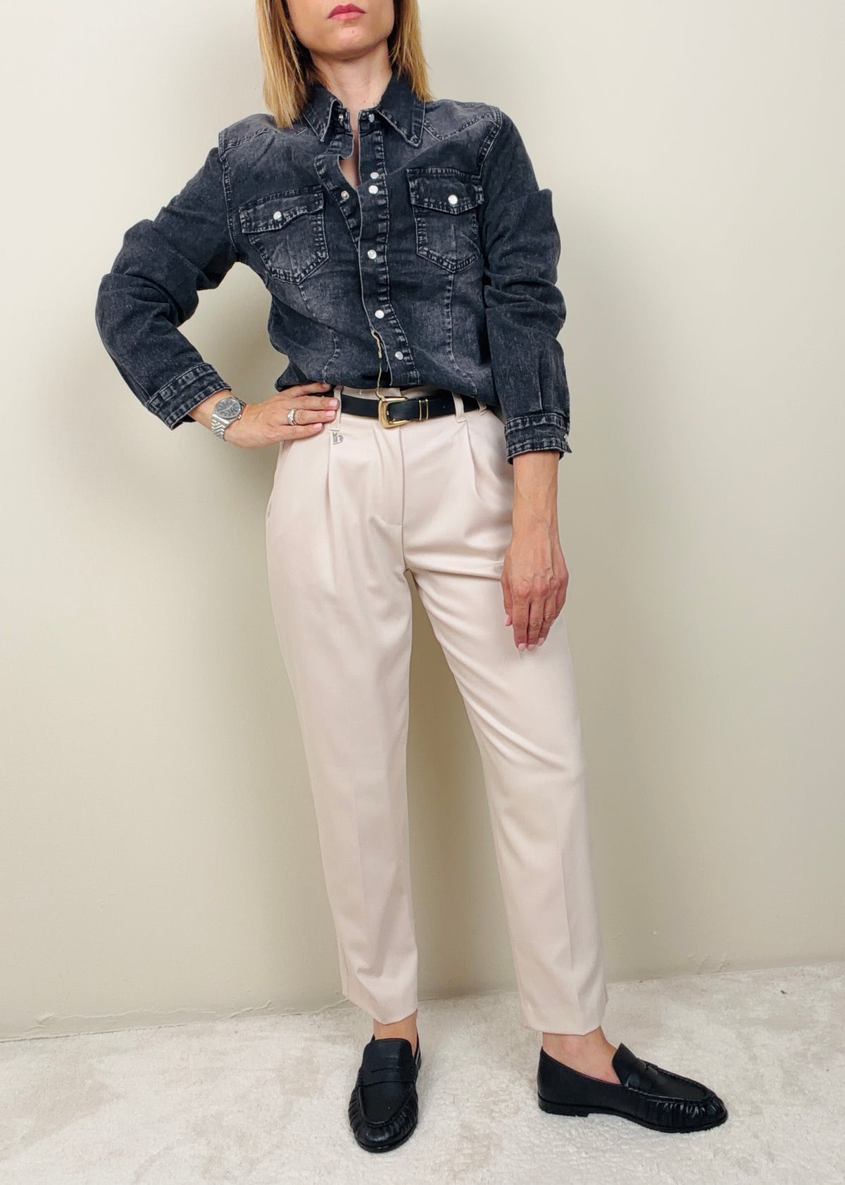 Pantalone burro con cintura