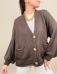 Cardigan bottoni legno (più colori)
