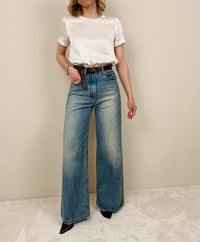 Jeans palazzo con cintura