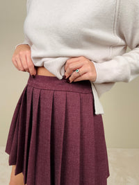 Gonnellina a pieghe vinaccia