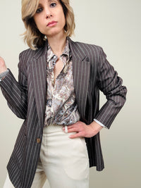 Blazer gessato cioccolato