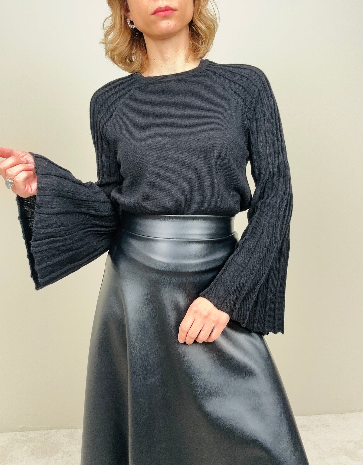 Maglioncino manica lavorata