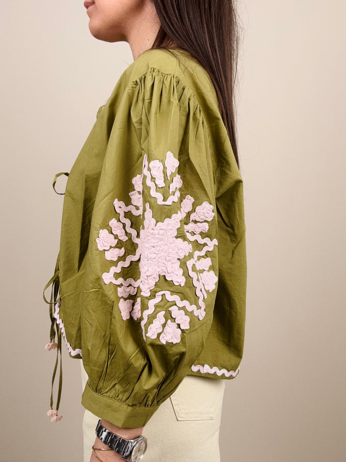 Camicia laccetti verde