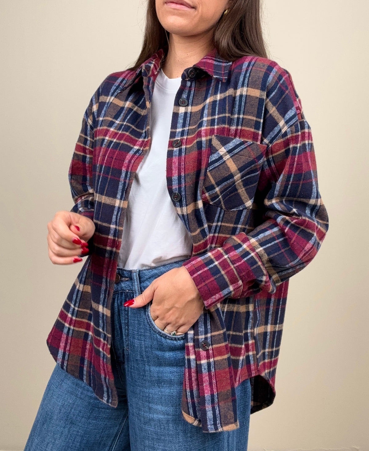 Camicia check blu/bordeaux