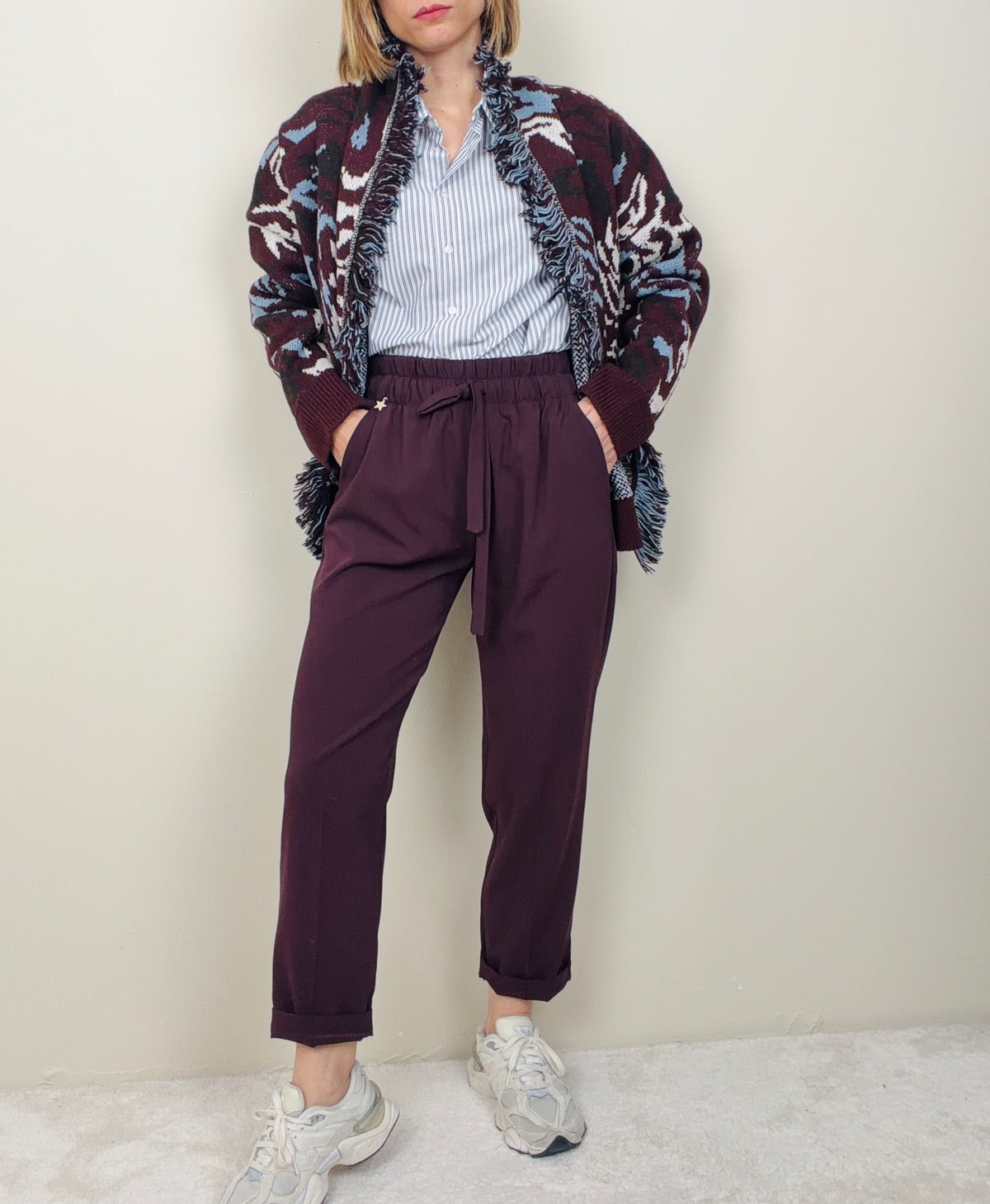 Pantalone jogging bordeaux