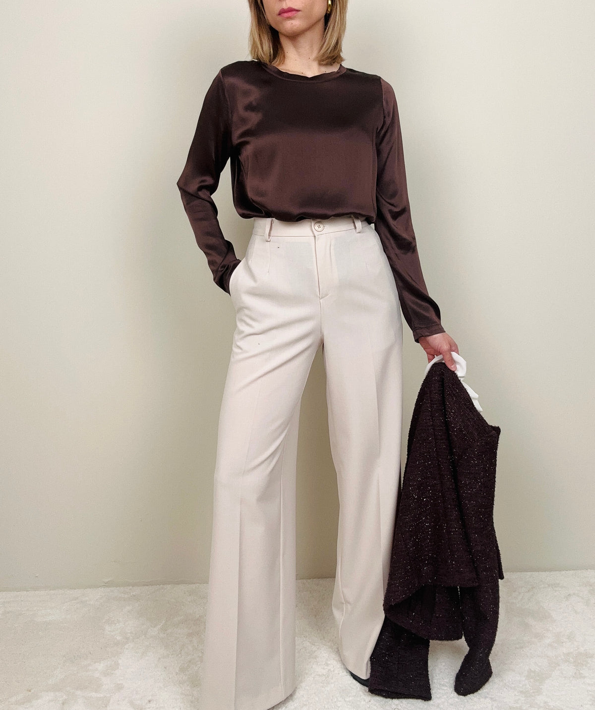 Pantalone a palazzo burro