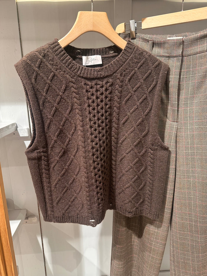 Gilet lavorato in maglia (più colori)