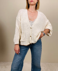 Cardigan con profili tabacco