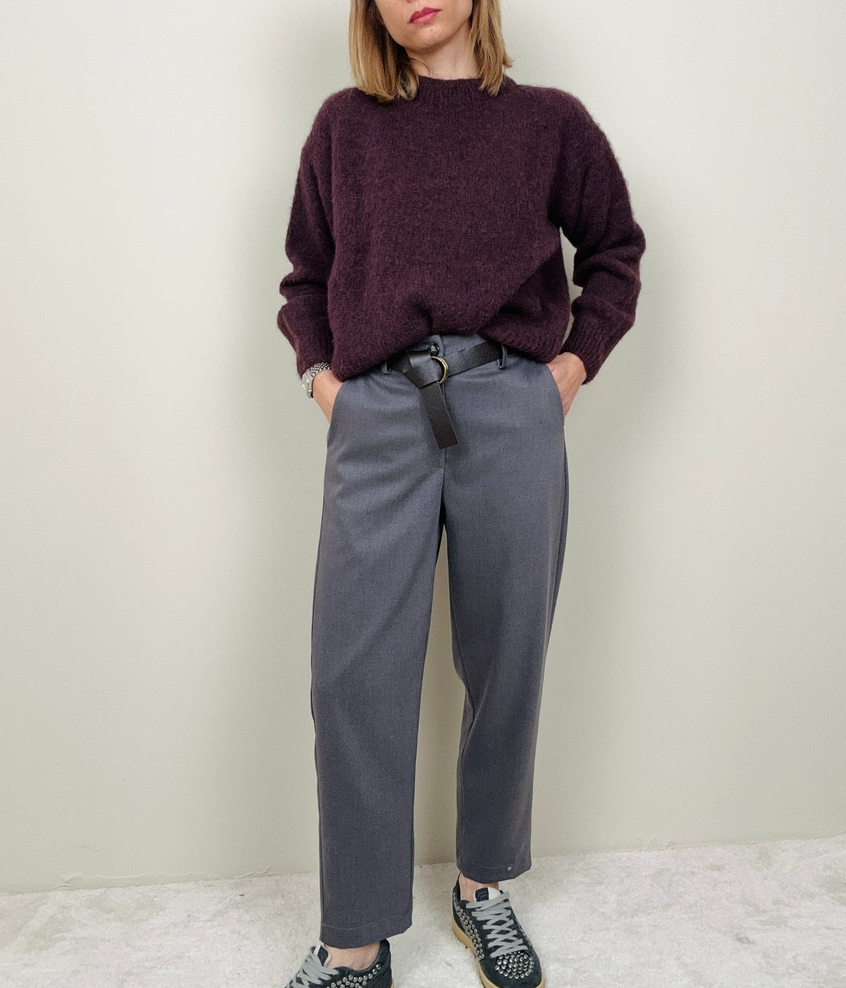 Pantalone basic grigio