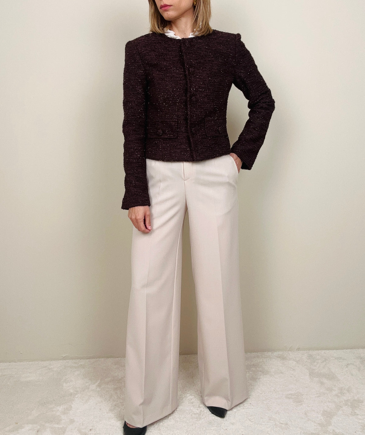 Pantalone a palazzo burro