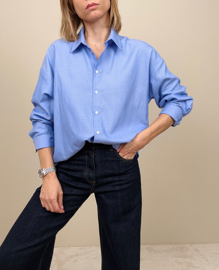 Camicia azzurra in cotone