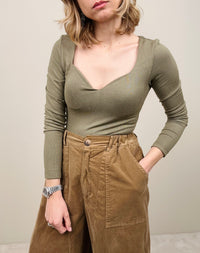 Body verde a mini costine