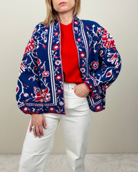 Cardigan bluette-rosso