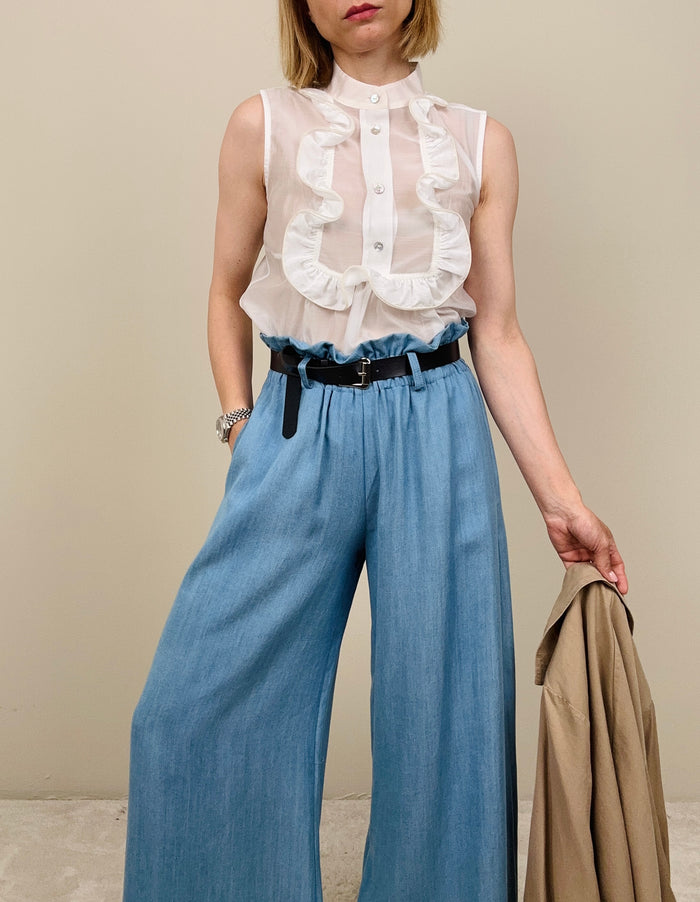 Jeans leggero scivolato con elastico in vita