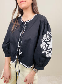 Camicia laccetti nera