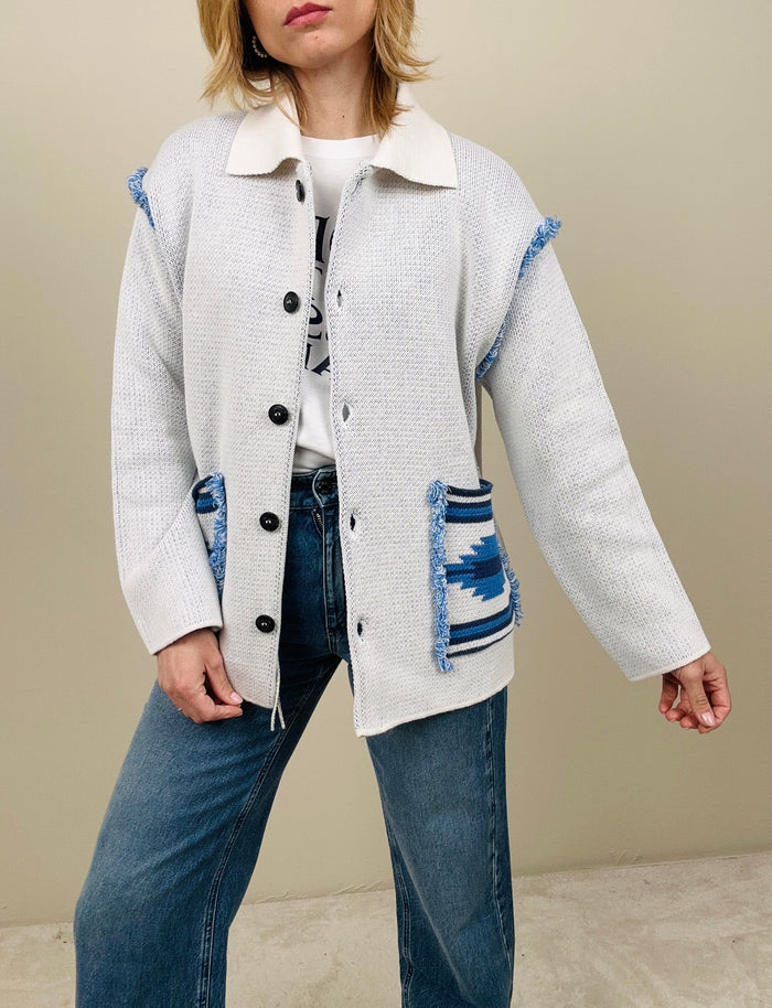 Cardigan ghiaccio-azzurro