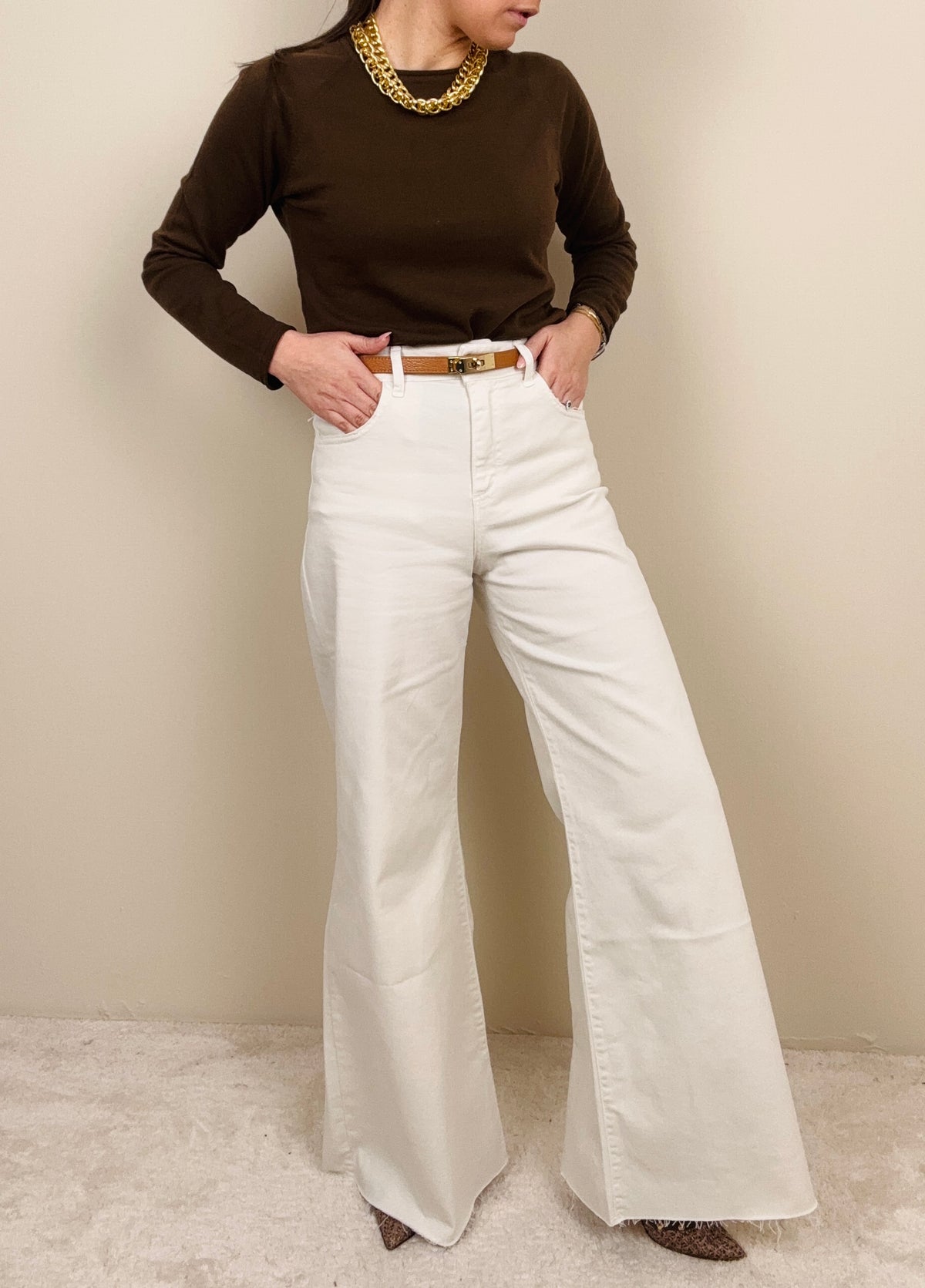 Jeans flare bianco