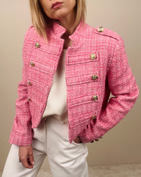 Giacca pink con bottoni oro
