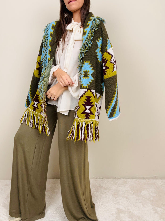 Pantalone verde in maglina