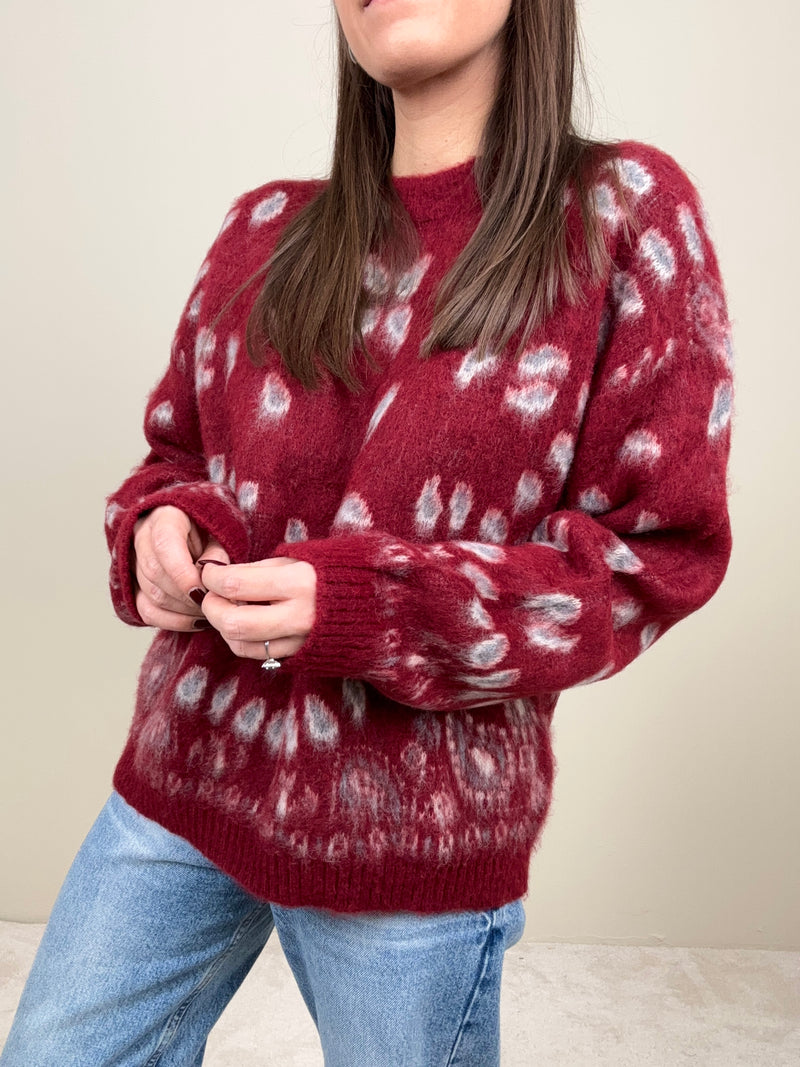 Maglione bandana bordeaux