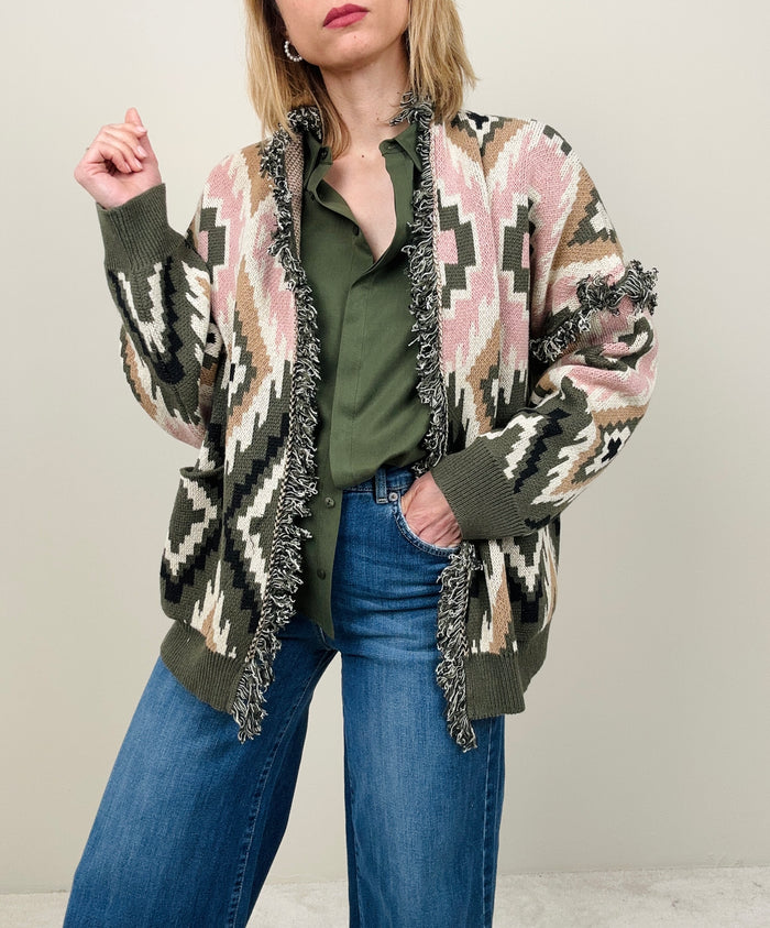 Cardigan rombi all over (più colori)