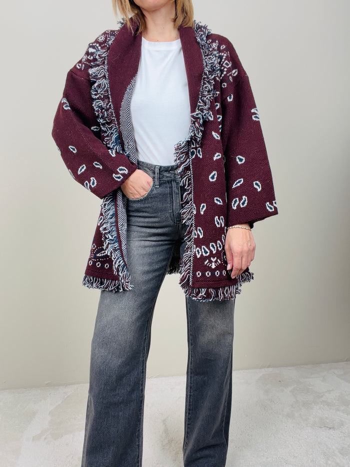 Cardigan bandana bordeaux