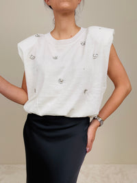 Gilet in maglia con strass (più colori)