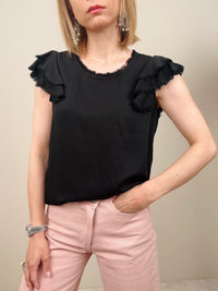 Blusa con manica sfrangiata (più colori)