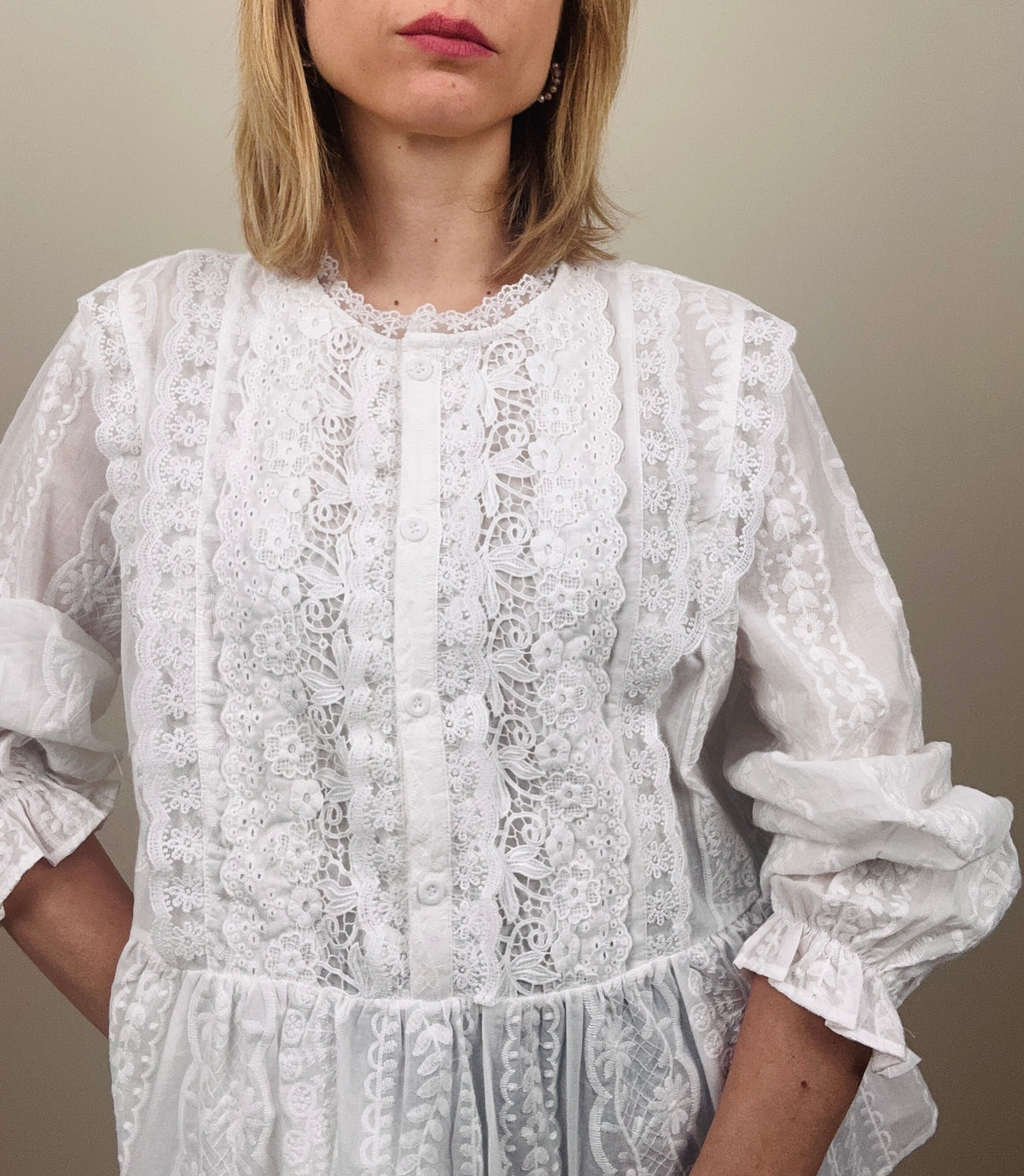 Camicia in cotone lavorato