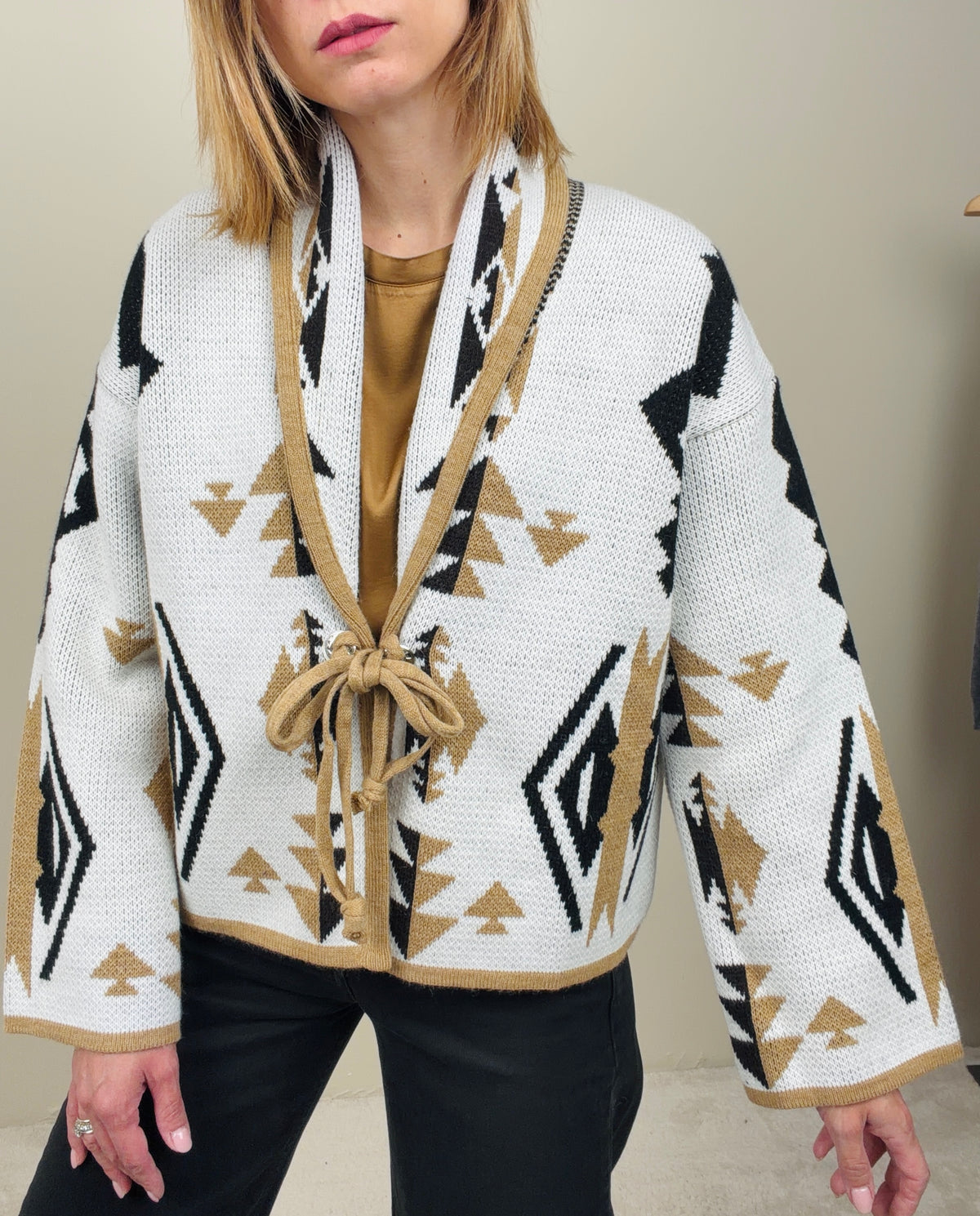 Cardigan peruv ottico